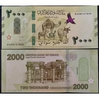 Судан 2000 фунтов 2025 г. UNC