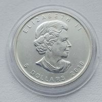 1 Oz Серебро 9999 пр. 5 долларов Канада, кленовый лист.