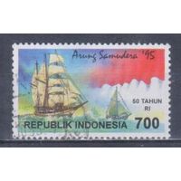 [2367] Индонезия 1995. Корабли.Парусники. Одиночный выпуск.Гашеная марка.