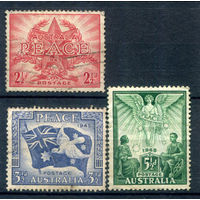 Австралия - 1946г. - окончание Второй Мировой войны - 3 марки - полная серия, гашёные, чистая [Mi 173-175]. #3-WB-87-A-1