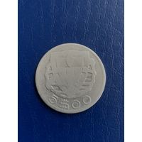 Португалия 5 эскудо 1933 серебро 0.650