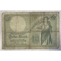 Банкнота 10 марок 1906 год. Германская империя. С рубля без МЦ.