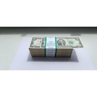 Пачка по 2 доллара США 2009 года (корешок -100 штук), UNC