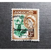 Марка Ямайка 1962 год ( надпечатка на марке 1956 года)