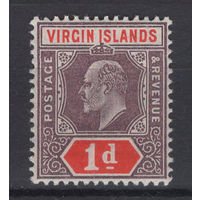 1904 Виргинские острова ** 1d, Edward VII (SG 55)