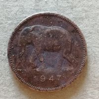 Бельгийское Конго 2 франка, 1947 год, KM# 28