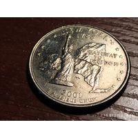 США 25 центов квотер 2001 Нью-Йорк