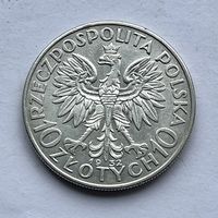 Монета серебро Польша 10 злотых 1932 год Ядвига ОТЛИЧНЫЕ