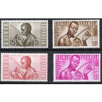 Испанская Гвинея 1953. Туземцы. Музыка. 4 марки 286-89