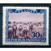 Индонезия - 1947/48г. - локальные марки, местные мотивы, авиация, авиапочта, 30 S - 1 марка - MNH [Mi 29]. #4-W2-113-A-2