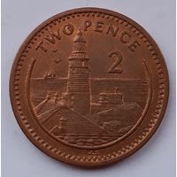 Гибралтар, 2 пенса, 1999 год, XF