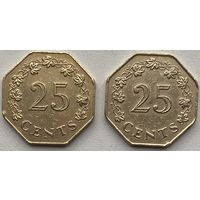 Мальта 25 центов 1975 г. Цена за 1 шт.