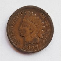 США. 1 цент 1897 год.