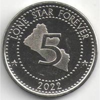 Либерия 5 долларов, 2022 UNC