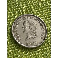 Колумбия 5 сентаво 1888 г отличается от 86го