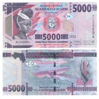 Гвинея 5000 франков 2022 год UNC