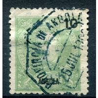 Португальские колонии - Ангола - 1898/1901г. - Король Карлуш I, 10 R - 1 марка - гашёная [Mi 40]. #1-Po-19-A-1