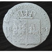 10 грошей, 1831 года. Польша под Российской Империей. Николай I. Прямые лапы орла. Неплохой сохран. Из личной коллекции