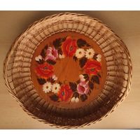Поднос лоза ручная роспись советский винтаж