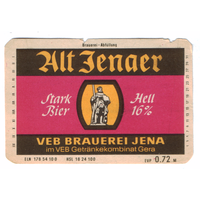 Этикетка пива Alt Jenaer Германия П770
