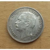 Баден/Герм.империя, 3 марки 1909 г., серебро 0.900, Фридрих II (1907-1918)