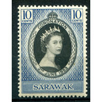 Британские колонии - Малайзия - Саравак - 1953г. - коронация королевы Елизаветы II - 1 марка - полная серия, MLH с лёгким пожелтением клея [Mi 187]. #2-Bc-138-B-2