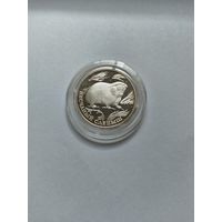 РФ Песчаный слепыш 1 рубль 1996 Красная книга серебро 17,44 гр