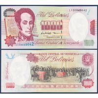 Венесуэла, 1000 боливаров 1998 г., Р-76c (L, генерал Симон Боливар, подписание декларации независимости), UNC
