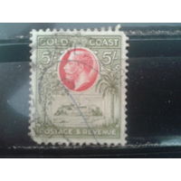 Золотой берег, колония Англии, 1928. Стандарт. Король Англии Георг V, 5Sh. Mi- 75,0 евро гаш.