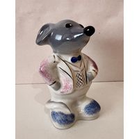 Статуэтка фарфоровая с позолотой  "Крыса" (Мышь. МЫШОНОК.) ДФЗ