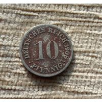 Werty71 Германия 10 пфеннигов 1908 D