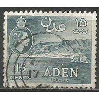 Аден. Королева Елизавета II. Озеро. 1953г. Mi#51.