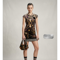 Винтажное мини платье от Kali Orea, максимализм, бархат, размер М