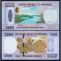 Руанда 2000 франков 2024 год, UNC
