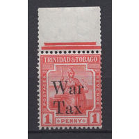 1918 Тринидад и Тобаго /Trinidad & Tobago** 1p Военный сбор Британия-владычица морей Mi#92