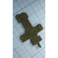 Крестик старинный, нательный. Бронза, литье.