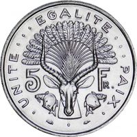 Джибути 5 франков 1991 UNC