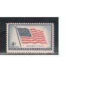 США-1957, (Мих.716),  * , Флаг (одиночка)