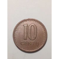 10 центов Литва 1991 год. тонкая.