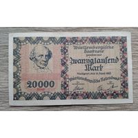 Werty71 Германия Веймар 20000 марок 1923 Штутгарт Вюртенберга банк банкнота