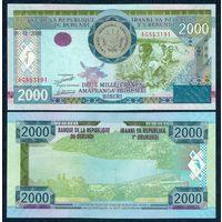 Бурунди 2000 франков 2008 год, UNC