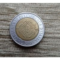 Werty71 Италия 500 лир 1993 биметалл 100 лет Банку Италии