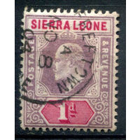 Британские колонии - Сьерра-Леоне - 1903г. - король Эдуард VII, 1 P - 1 марка - гашёная [Mi 43]. #4-B5-118-A-1