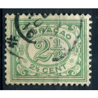 Нидерландские колонии - Кюрасао - 1915г. - цифры, перфорация 12 1/2, 2 1/2 с - 1 марка - гашёная [Mi 52]. #3-WB-77-A-1