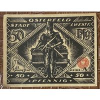 Нотгельд 50 пфеннигов 1921 год. Остерфельд,. Веймарская республика
