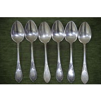 Ложки мельхиоровые , столовые  6 шт  ( 21,8 см )