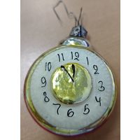 Елочная игрушка СССР Часы - без 5 минут.