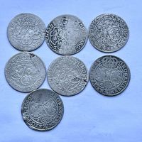 Монеты СЕРЕБРО Польша 6 грошей 1660-1666 год ЯН КАЗИМИР ОТЛИЧНЫЕ