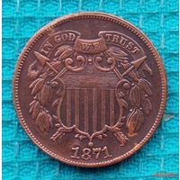 США 2 цента 1871 года. Предложи свою цену или обмен!