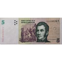 Аргентина 5 Песо 1988  ХF 589